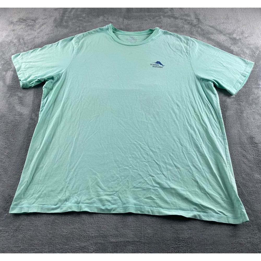 Tommy Bahama Mens XXXL Seafoam Green Cotton Marlin Logo Graphic T-Shirt Tee